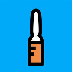 Ampoule with a medicine. Vaccine or vitamins icon. Vector isolated illustration.