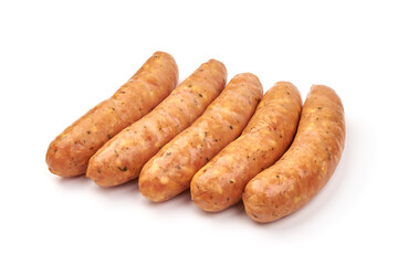 Bavarian sausages, isolated on white background