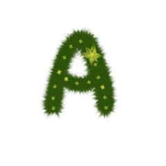 green grass font letter