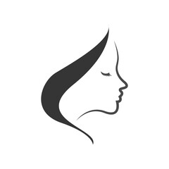 Illustration of woman face on white background. Concept beauty and fashion. Vector stock.