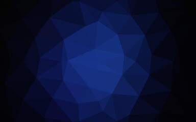 Dark BLUE vector low poly texture.