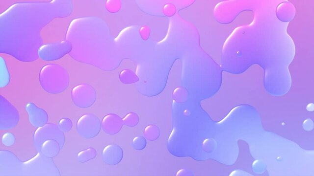 Abstract pink and blue liquid bubbles with glow pastel gradient colors. Animated looped background. Seamless loop in 4k. molecules Mixing and moving fast. Metamorphosis Structure. live Wallpaper