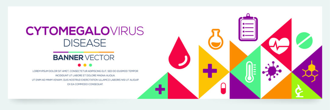 Creative (Cytomegalovirus) disease Banner Word with Icons ,Vector illustration.	