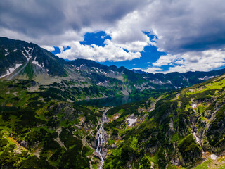 Aerial view of Tatras mountains in Zakopane, Poland