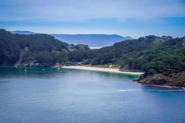 panoramic view of the cies islands in Galicia