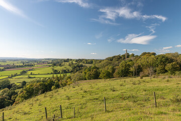 Landscape photo of the Admiral Hood monument on the Polden Way footpath in Compton Dundon in Somerset