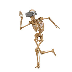 skeleton is is running with vr