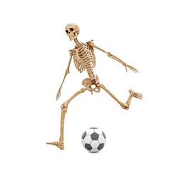 skeleton is playing football