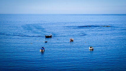 Boats anchored in the bay