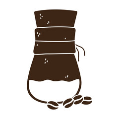 coffee brewing methods, chemex coffee with a grains silhouette icon style
