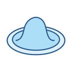 sexual health, contraception female diaphragm line fill blue icon