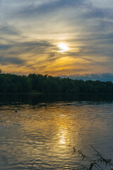 sunset over lake
