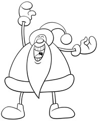 cartoon Santa Claus Christmas character coloring book page
