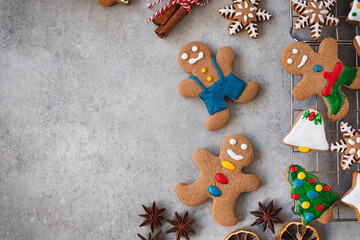 Homemade Christmas gingerbread cookies	