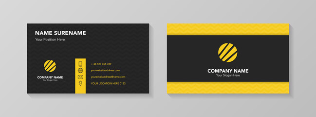 Creative business card design with icons. Vector