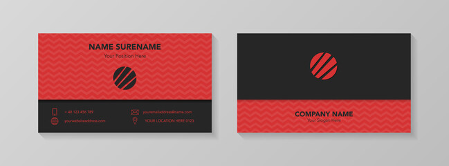 Creative business card template with icons. Vector