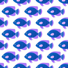 Fototapeta premium Vector seamless pattern with fish. Creative design element