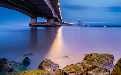 This amazing bridge connects England and Wales. This picture was taken very early,it was a mix of...