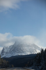 snow covered mountains