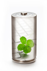 エコ電池と新芽の環境イメージ