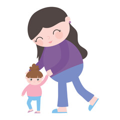 pregnancy and maternity, mother playing her little daughter