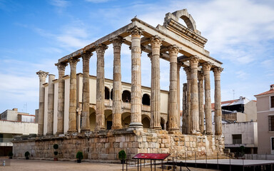 Obraz premium Buildings from the Roman era of the city of Merida in Spain