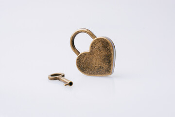 Padlock in heart shape as  symbol of love