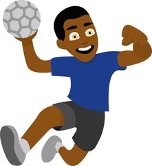 Vector emoticon illustration of a hand ball player