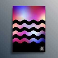 Gradient texture waves design for background, poster, flyer, brochure cover, or other printing products. Vector illustration