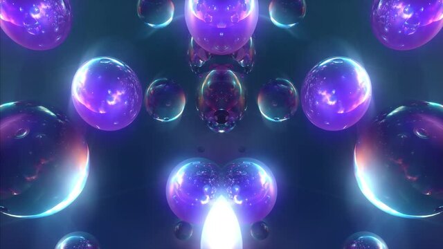 Colorful pink bubbles, animated background