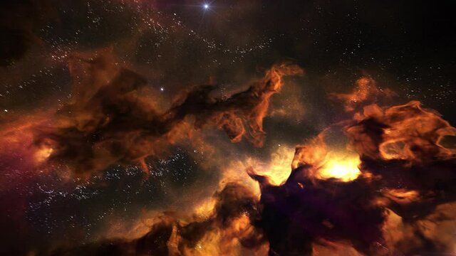 Fiery nebula background, animated
