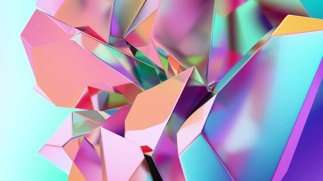 Abstract 3-d colorful shapes, animated background