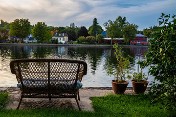 bench overlooking river