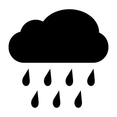 Cloud rain icon. Weather sign. Vector illustration isolated on white background.