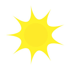Sun icon. Summer symbol. Vector illustration isolated on white background.