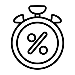 Isolated chronometer with percent symbol. Black friday - Vector