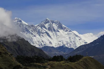 Deurstickers Lhotse Mount Everest and Lhotse as seen from Everest View Point, Namche Bazaar, Khumbu Region, Nepal Himalaya