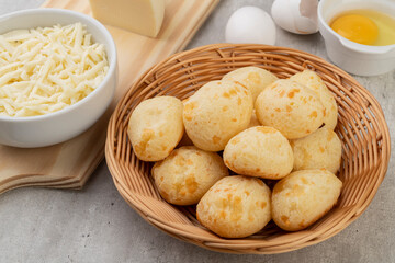 Typical brazilian cheese breads with ingredients