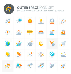 Outer Space Vector Icon Set. Fillio Color Icon Series. © Fredy Sujono