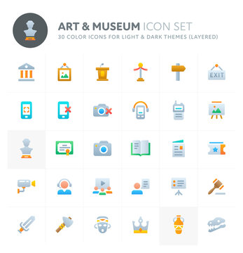 Art & Museum Vector Icon Set. Fillio Color Icon Series.
