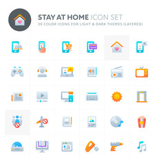 Stay at Home Order Icon Set. Fillio Color Icon Series.