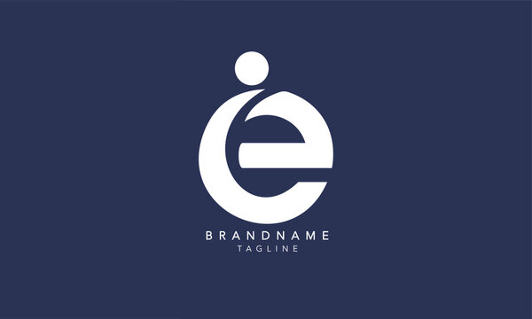 Alphabet letters Initials Monogram logo IE, EI, I and E