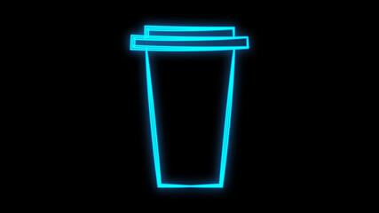 Glowing neon line Ice cream icon isolated on blue background. Sweet symbol. Vector