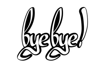 Obraz premium Bye, isolated sticker, calligraphy lettering, word design template, vector illustration