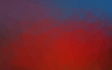 Dark Blue, Red vector polygon abstract layout.