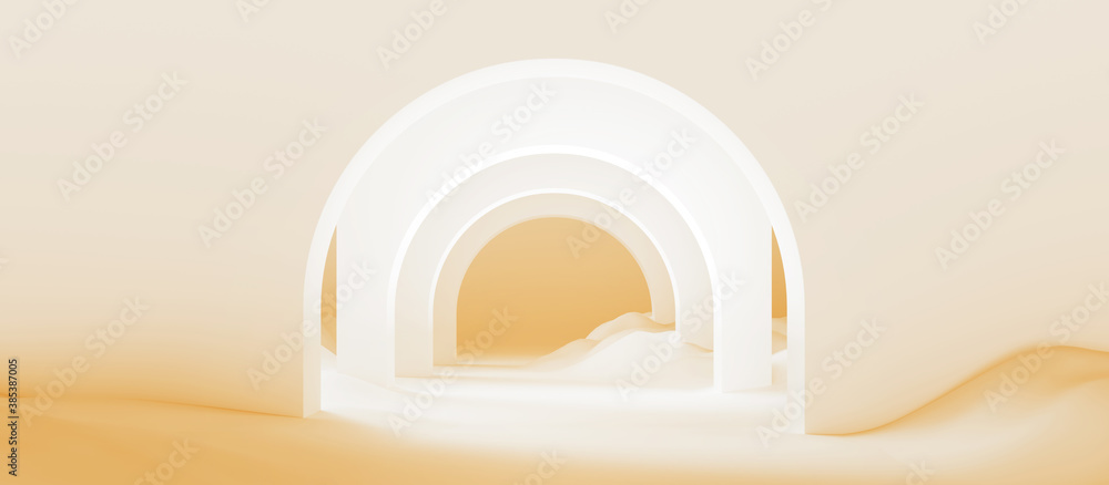 Aufkleber 3d rendering abstract background with 3d spheres. white bubbles. architecture futuristic technology 