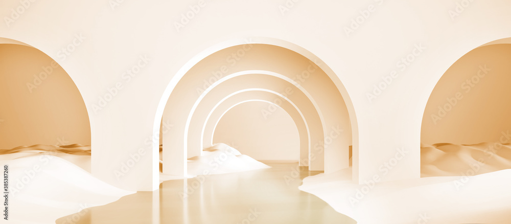 Aufkleber 3d rendering abstract background with 3d spheres. white bubbles. architecture futuristic technology 