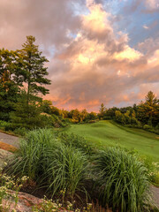sunset on the course
