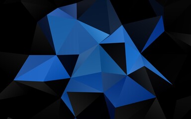 Dark BLUE vector blurry triangle pattern.