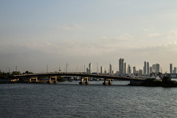 Naklejka premium streets and buildings of the city cartagena de indias in colombia